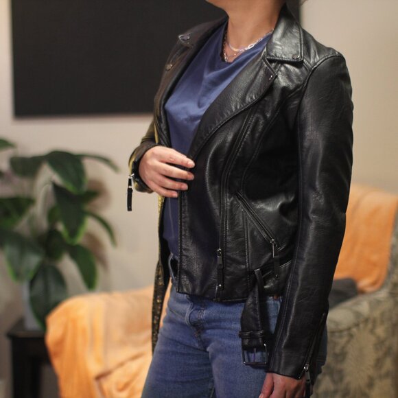 Leather Women's Jacket H&M Biker Style - Picture 2 of 16